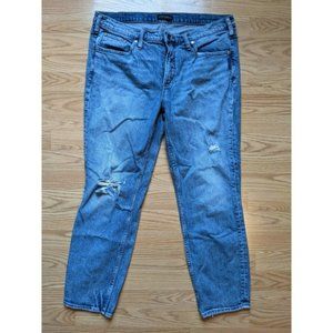 Womens Silver Jeans Not Your Boyfriend Jeans Size 32x27 Blue Distressed Ripped